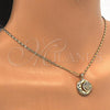 Collares con Dije 04.156.0147.20 Oro Laminado, Diseño de Luna, con Blanca Zirconia Cubica, Pulido, Tono Dorado (02 MM Thickness, 20 Inches Length)