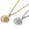 Collares con Dije 04.156.0147.20 Oro Laminado, Diseño de Luna, con Blanca Zirconia Cubica, Pulido, Tono Dorado (02 MM Thickness, 20 Inches Length)