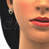 Arete Dormilona 02.156.0294 Oro Laminado, Diseño de Búho, con Granate and Blanca Zirconia Cubica, Pulido, Tono Dorado