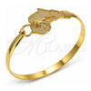 Aro Individual 07.192.0031.04 Oro Laminado, Diseño de Leon, Pulido, Tono Dorado (Grosor 05 MM, Talla 4 (2,25 de Diámetro))