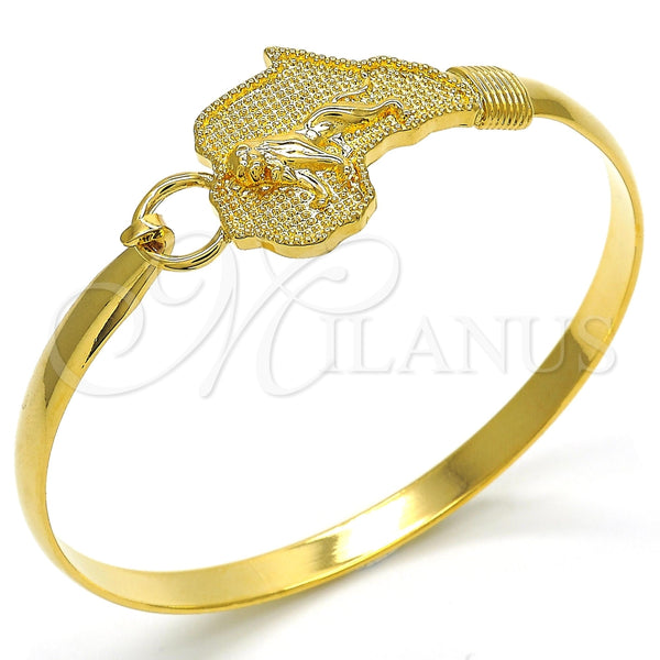 Aro Individual 07.192.0031.04 Oro Laminado, Diseño de Leon, Pulido, Tono Dorado (05 MM Thickness, Size 4 (2.25 Diameter))