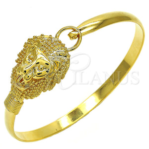 Aro Individual 07.192.0033.04 Oro Laminado, Diseño de Leon, Pulido, Tono Dorado (05 MM Thickness, Size 4 (2.25 Diameter))