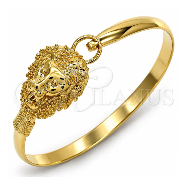 Aro Individual 07.192.0033.04 Oro Laminado, Diseño de Leon, Pulido, Tono Dorado (05 MM Thickness, Size 4 (2.25 Diameter))