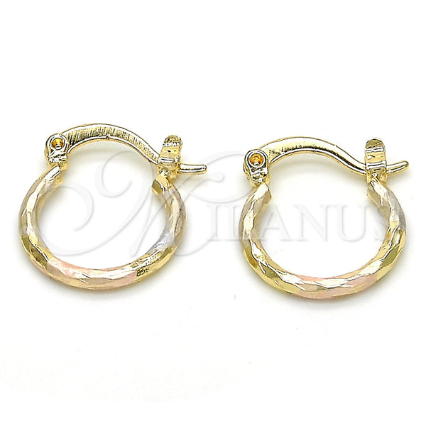 Argolla Pequeña 02.96.0079.2.15 Oro Laminado, Diamantado, Tres Tonos