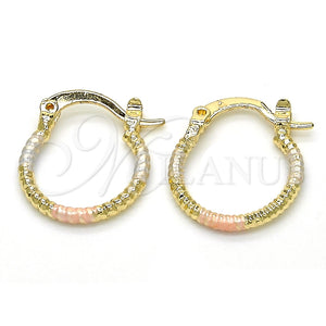 Argolla Pequeña 02.96.0083.2.15 Oro Laminado, Diamantado, Tres Tonos