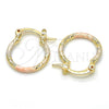 Argolla Pequeña 02.96.0084.2.15 Oro Laminado, Diamantado, Tres Tonos