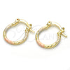 Argolla Pequeña 02.96.0084.2.15 Oro Laminado, Diamantado, Tres Tonos