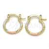 Argolla Pequeña 02.96.0084.2.15 Oro Laminado, Diamantado, Tres Tonos