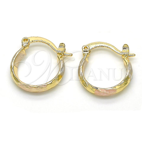Argolla Pequeña 02.96.0085.2.15 Oro Laminado, Diamantado, Tres Tonos
