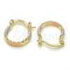 Argolla Pequeña 02.96.0086.2.15 Oro Laminado, Diamantado, Tres Tonos