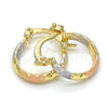 Argolla Pequeña 02.96.0086.2.15 Oro Laminado, Diamantado, Tres Tonos