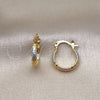 Argolla Pequeña 02.96.0086.2.15 Oro Laminado, Diamantado, Tres Tonos