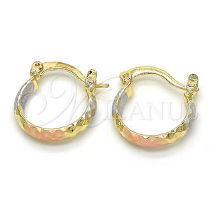 Argolla Pequeña 02.96.0086.2.15 Oro Laminado, Diamantado, Tres Tonos