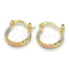 Argolla Pequeña 02.96.0086.2.15 Oro Laminado, Diamantado, Tres Tonos