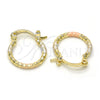 Argolla Pequeña 02.96.0087.2.15 Oro Laminado, Diamantado, Tres Tonos