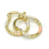 Argolla Pequeña 02.96.0087.2.15 Oro Laminado, Diamantado, Tres Tonos