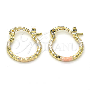 Argolla Pequeña 02.96.0087.2.15 Oro Laminado, Diamantado, Tres Tonos