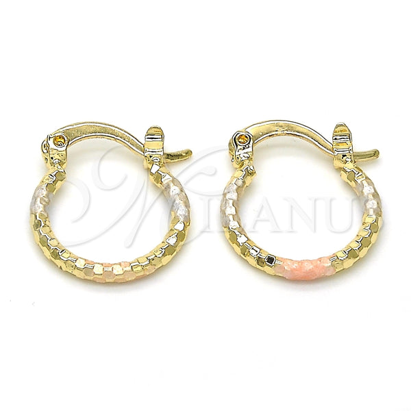 Argolla Pequeña 02.96.0087.2.15 Oro Laminado, Diamantado, Tres Tonos