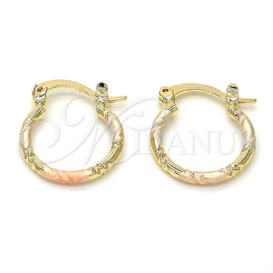 Argolla Pequeña 02.96.0088.2.15 Oro Laminado, Diamantado, Tres Tonos