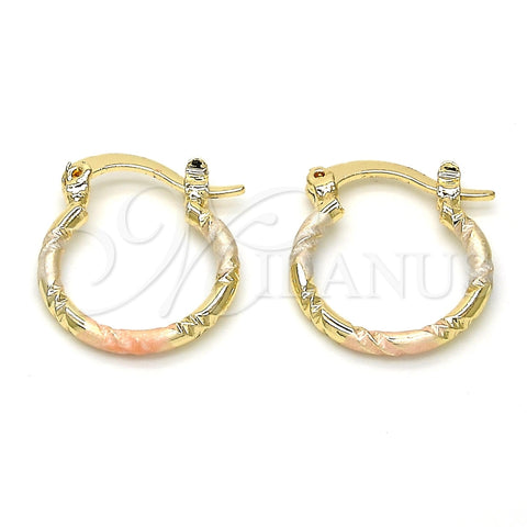 Argolla Pequeña 02.96.0088.2.15 Oro Laminado, Diamantado, Tres Tonos