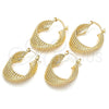 Argolla Pequeña 02.170.0239.20 Oro Laminado, Diseño de Torcido, Pulido, Tono Dorado