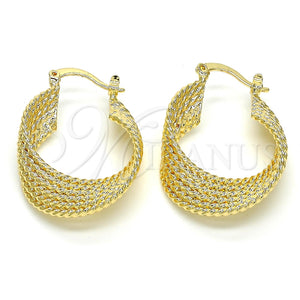 Argolla Pequeña 02.170.0239.25 Oro Laminado, Diseño de Torcido, Pulido, Tono Dorado