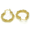 Argolla Mediana 02.170.0241.30 Oro Laminado, Diseño de Torcido, Pulido, Tono Dorado