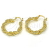 Argolla Mediana 02.170.0241.30 Oro Laminado, Diseño de Torcido, Pulido, Tono Dorado