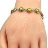 Pulsera Elegante 03.169.0003.08 Oro Laminado, Diseño de Flor, Pulido, Tono Dorado (10 MM Thickness, 8 Inches Length)