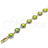 Pulsera Elegante 03.169.0003.08 Oro Laminado, Diseño de Flor, Pulido, Tono Dorado (10 MM Thickness, 8 Inches Length)