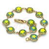 Pulsera Elegante 03.169.0003.08 Oro Laminado, Diseño de Flor, Pulido, Tono Dorado (10 MM Thickness, 8 Inches Length)