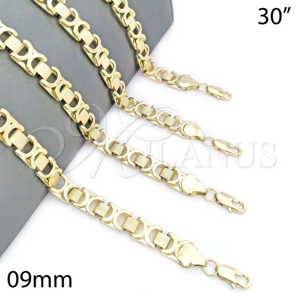 Gargantilla Basica 04.197.0001.30 Oro Laminado, Pulido, Tono Dorado (09 MM Thickness, 30 Inches Length)