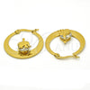 Argolla Pequeña 02.244.0010.25 Acero Inoxidable, Diseño de Elefante, con Blanca Zirconia Cubica, Pulido, Tono Dorado