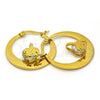 Argolla Pequeña 02.244.0010.25 Acero Inoxidable, Diseño de Elefante, con Blanca Zirconia Cubica, Pulido, Tono Dorado