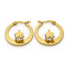 Argolla Pequeña 02.244.0010.25 Acero Inoxidable, Diseño de Elefante, con Zirconia Cubica Blanca, Pulido, Tono Dorado