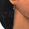 Argolla Pequeña 02.244.0011.25 Acero Inoxidable, Diseño de Niñito Pequeño y Niñita Pequeña, con Blanca Zirconia Cubica, Pulido, Tono Dorado