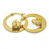 Argolla Pequeña 02.244.0011.25 Acero Inoxidable, Diseño de Niñito Pequeño y Niñita Pequeña, con Blanca Zirconia Cubica, Pulido, Tono Dorado