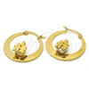 Argolla Pequeña 02.244.0011.25 Acero Inoxidable, Diseño de Niñito Pequeño y Niñita Pequeña, con Blanca Zirconia Cubica, Pulido, Tono Dorado