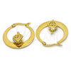 Argolla Pequeña 02.244.0012.25 Acero Inoxidable, con Blanca Zirconia Cubica, Pulido, Tono Dorado