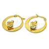 Argolla Pequeña 02.244.0012.25 Acero Inoxidable, con Blanca Zirconia Cubica, Pulido, Tono Dorado