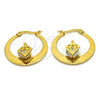 Argolla Pequeña 02.244.0012.25 Acero Inoxidable, con Blanca Zirconia Cubica, Pulido, Tono Dorado