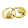 Argolla Pequeña 02.244.0013.25 Acero Inoxidable, Diseño de Estrella, con Blanca Zirconia Cubica, Pulido, Tono Dorado