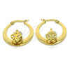 Argolla Pequeña 02.244.0014.25 Acero Inoxidable, Diseño de Mariposa, con Blanca Zirconia Cubica, Pulido, Tono Dorado