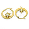 Argolla Pequeña 02.244.0015.25 Acero Inoxidable, Diseño de Libélula, con Blanca Zirconia Cubica, Pulido, Tono Dorado