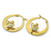 Argolla Pequeña 02.244.0015.25 Acero Inoxidable, Diseño de Libélula, con Blanca Zirconia Cubica, Pulido, Tono Dorado