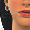 Juego de Arete y Dije de Adulto 10.210.0058.8 Rodio Laminado, con Zirconia Cubica Granate y Blanca, Pulido, Rodinado