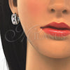 Juego de Arete y Dije de Adulto 10.210.0058.10 Rodio Laminado, con Zirconia Cubica Rosado y Blanca, Pulido, Rodinado