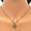 Collares con Dije 04.156.0156.20 Oro Laminado, Diseño de Delfín, con Blanca Zirconia Cubica, Pulido, Tono Dorado (02 MM Thickness, 20 Inches Length)