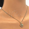 Collares con Dije 04.156.0156.20 Oro Laminado, Diseño de Delfín, con Blanca Zirconia Cubica, Pulido, Tono Dorado (02 MM Thickness, 20 Inches Length)