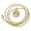 Collares con Dije 04.156.0156.20 Oro Laminado, Diseño de Delfín, con Blanca Zirconia Cubica, Pulido, Tono Dorado (02 MM Thickness, 20 Inches Length)